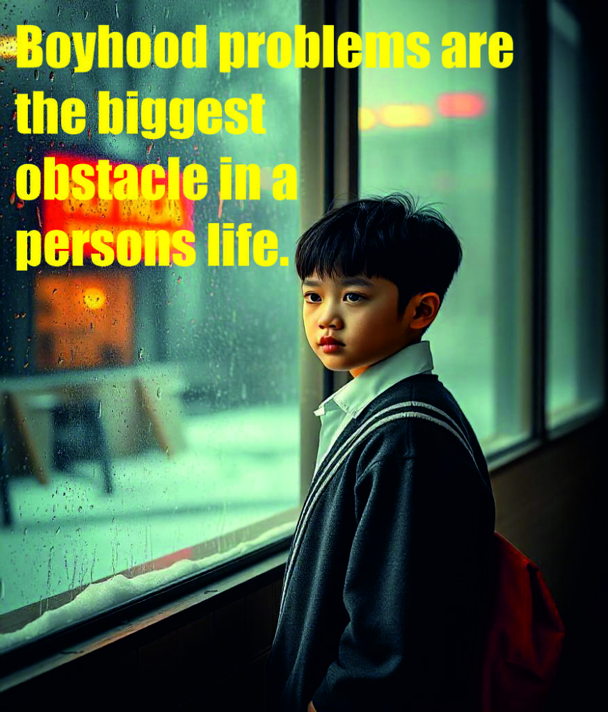 Boyhood problems are the biggest obstacle in a persons life.