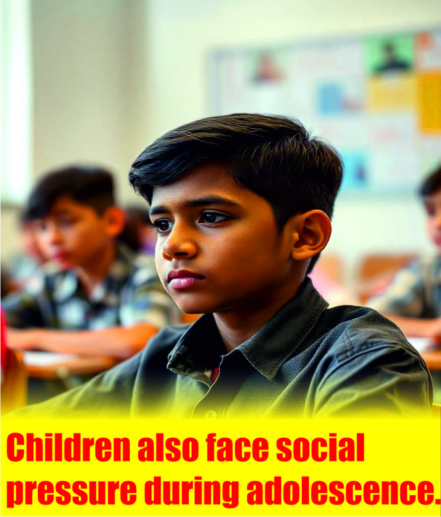 Children also face social pressure during adolescence.