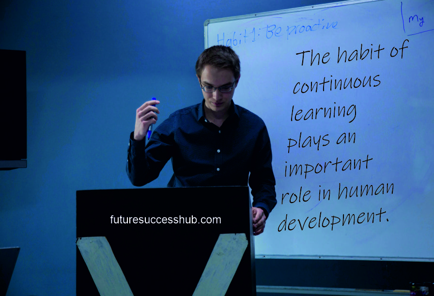 The habit of continuous learning plays an important role in human development.