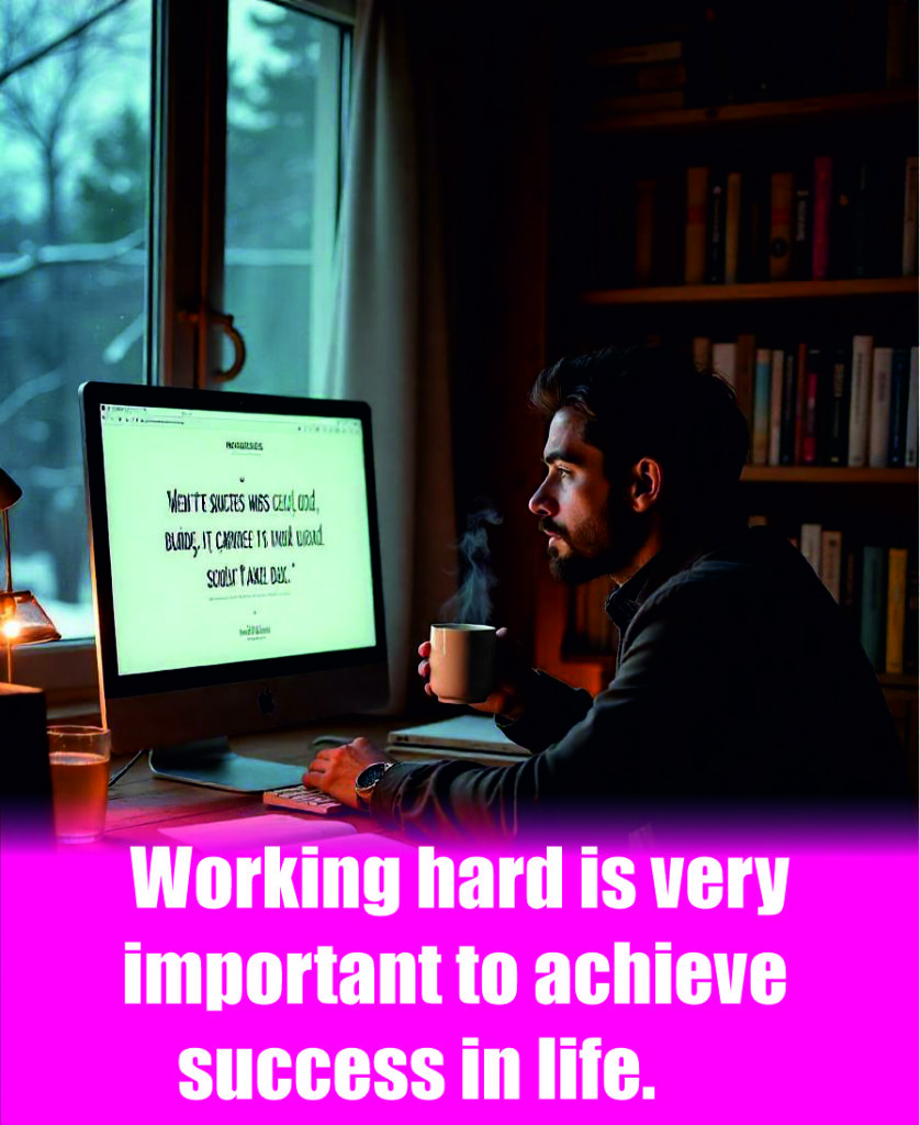 Working hard is very important to achieve success in life.
